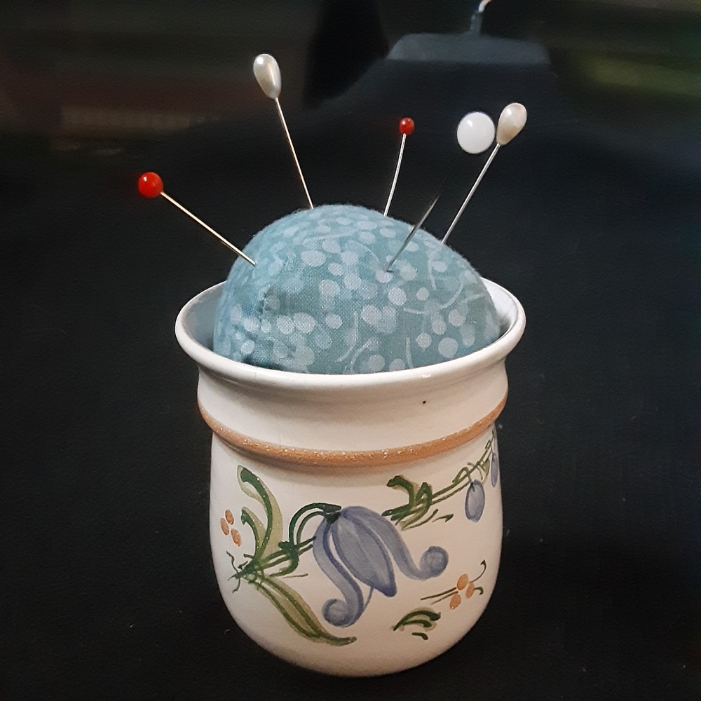 Teacup pin cushion